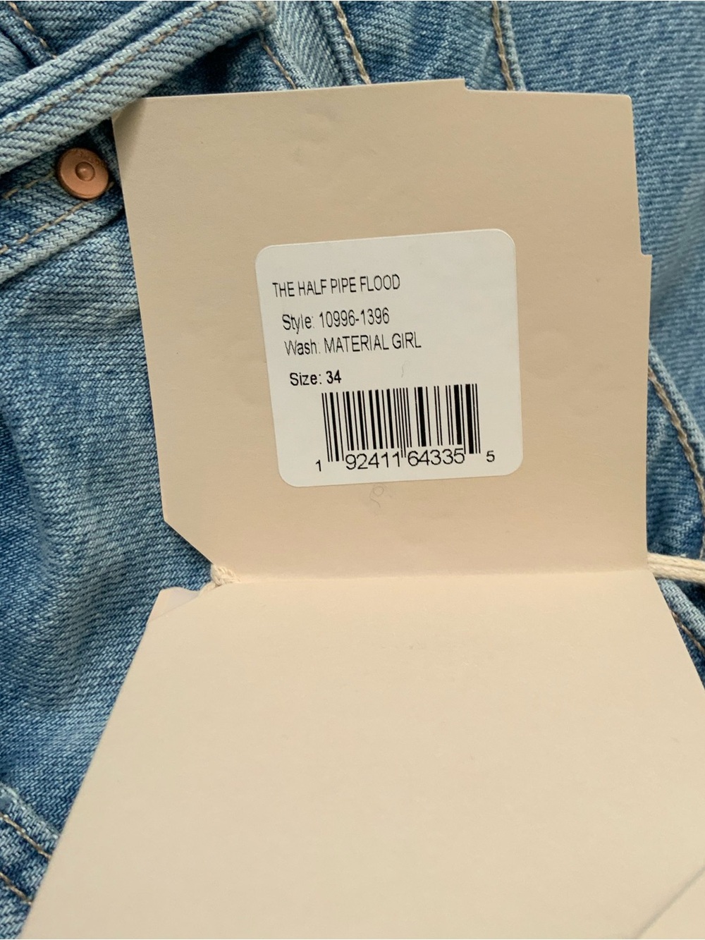 NWT MOTHER SUPERIOR Jeans Half Pipe Flood Material Girl Blue Size 34 - Picture 13 of 14
